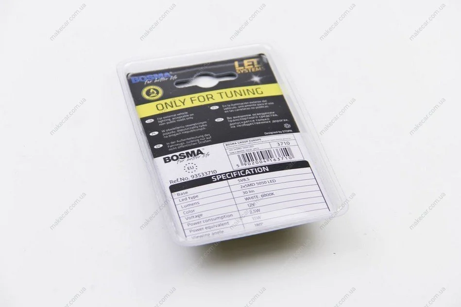 <strong>Автолампа SV8,5 LED 12V 2XSMD 5050 LED WHITE 10X31 (2 шт) Bosma 3710 (фото 1)</strong>