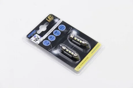 Автолампа SV8,5 LED 12V 3XSMD 2828 LED WHITE 10x31 (2 шт) для Bosma 3765 фото товару