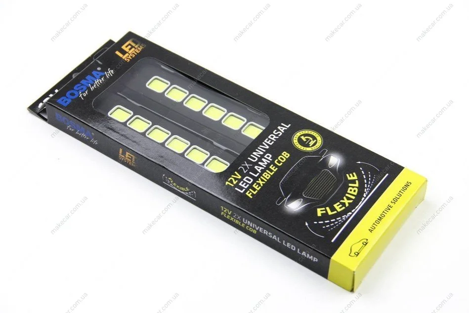 <strong>ДХО 12V 1xCOB LED ULL Гнучкий 260/33MM SQUARE WHITE к-т(2 шт) BOSMA Bosma 5172 (фото 1)</strong>