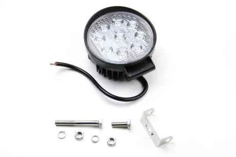 ДопФара WORK LED LAMP 12/24V 9XLED EPISTAR 3W 1600 LM 60 ° розсіяний промінь, кругла (1 шт) BOSMA для Bosma 6094 фото товару