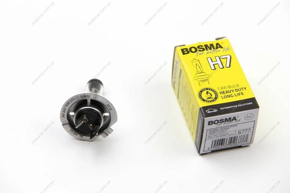 <strong>Автолампа H7 24V 70W PX26D LONG LIFE HEAVY DUTY Bosma 6777 (фото 1)</strong>