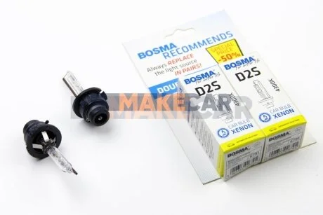 Лампа ксенонова D2S XENON 85V 35W P32D-2 4300K (2 шт) для BMW, Honda, Infiniti, Nissan, Renault Bosma 6791D фото товару