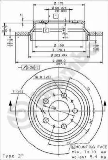Гальмівний диск для Fiat, Volvo BREMBO 08.7765.75 фото товару