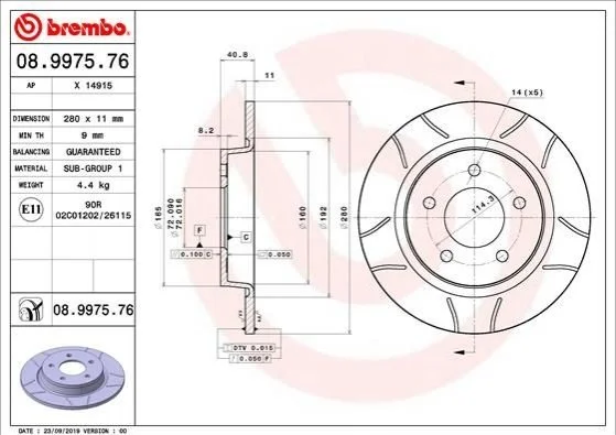 <strong>Гальмівний диск BREMBO 08.9975.76 (фото 1)</strong>