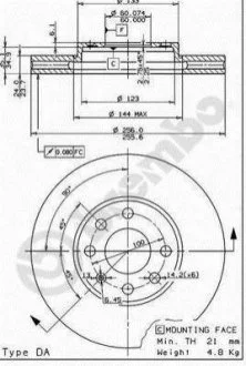 Гальмівний диск для BREMBO 09.7628.11 фото товару