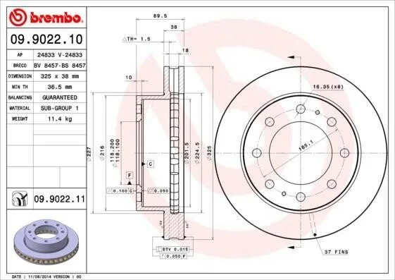 <strong>Диск гальмівний BREMBO 09.9022.11 (фото 1)</strong>