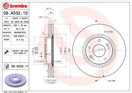 Гальмівний диск BREMBO 09.A532.10