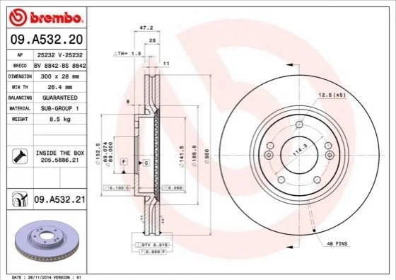 <strong>Диск гальмівний BREMBO 09.A532.20 (фото 1)</strong>