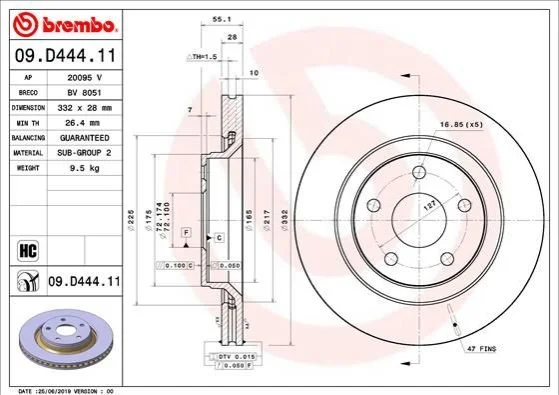 <strong>Диск гальмівний BREMBO 09.D444.11 (фото 1)</strong>