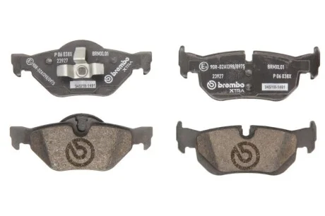 Гальмівні колодки дискові для BMW BREMBO P06 038X фото товару