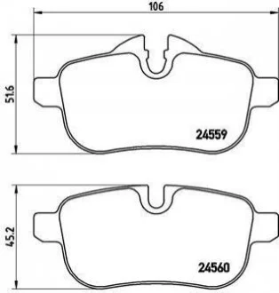 Гальмівні колодки для BMW BREMBO P06062 фото товару