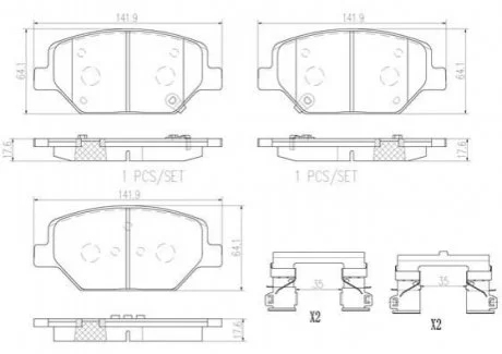 Гальмівні колодки дискові для Opel BREMBO P07 007 фото товару