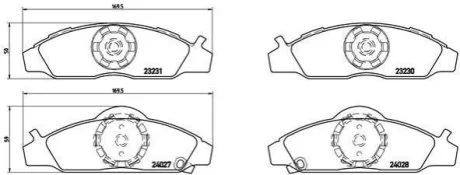 Гальмівні колодки дискові для SsangYong BREMBO P15 008 фото товару