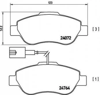 Гальмівні колодки дискові для Ford, Fiat BREMBO P23 107 фото товару
