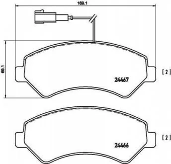Гальмівні колодки дискові для Fiat, Peugeot, Citroen BREMBO P23 136 фото товару