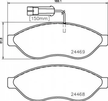 Гальмівні колодки дискові для Fiat, Peugeot, Citroen BREMBO P23144 фото товару