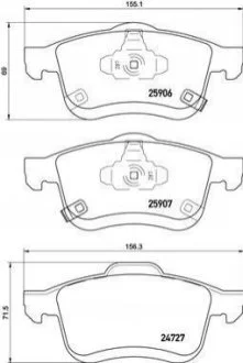 Тормозные колодки дисковые для Fiat BREMBO P23 155 фото товара