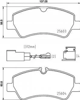 Гальмівні колодки дискові для Ford BREMBO P24 187 фото товару