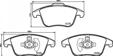Гальмівні колодки дискові для Ford BREMBO P 24 211 фото товару