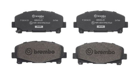 Комплект гальмівних колодок з 4 шт. дисків BREMBO P28043X