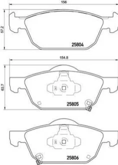 Гальмівні колодки дискові для BREMBO P28 076 фото товару