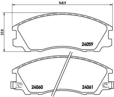 Гальмівні колодки дискові для Hyundai BREMBO P30 017 фото товару