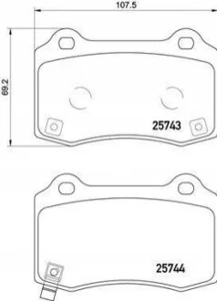 Гальмівні колодки дискові для BREMBO P30074 фото товару