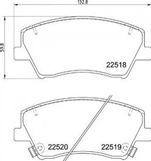 Гальмівні колодки дискові для Hyundai, KIA BREMBO P30 107 фото товару