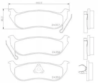 Гальмівні колодки дискові для Chrysler, Jeep, Dodge BREMBO P37 009 фото товару