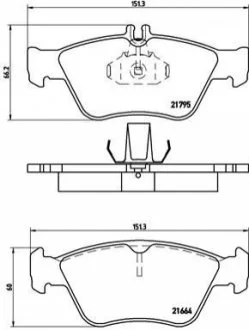 Гальмівні колодки дискові для Mercedes BREMBO P50023 фото товару