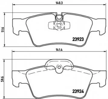 Гальмівні колодки дискові для Mercedes BREMBO P50064 фото товару