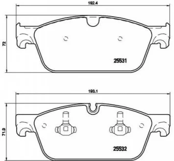 Гальмівні колодки дискові для Mercedes BREMBO P50102 фото товару