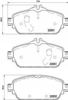 Гальмівні колодки дискові для Mercedes BREMBO P50119 фото товару
