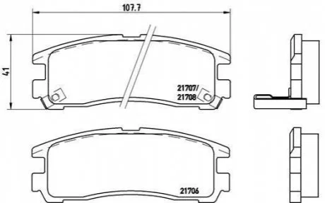 Тормозные колодки дисковые для Nissan BREMBO P54012 фото товара