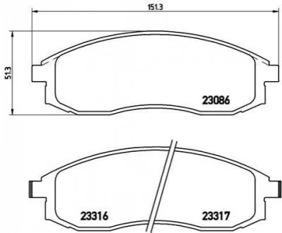 Гальмівні колодки дискові для Nissan BREMBO P54 032 фото товару