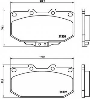 Колодки гальмівні дискові для Nissan, Subaru BREMBO P56025 фото товару