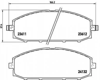 Гальмівні колодки дискові для Nissan BREMBO P56041 фото товару