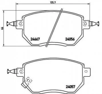 Гальмівні колодки дискові для Nissan, Infiniti BREMBO P56051 фото товару