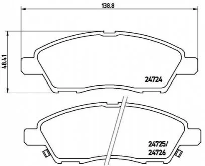 Колодки гальмівні дискові для Nissan, Chery BREMBO P56070 фото товару