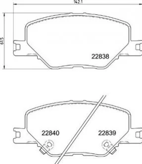 Колодки гальмівні дискові (комплект 4 шт) для Opel BREMBO P59096 фото товару