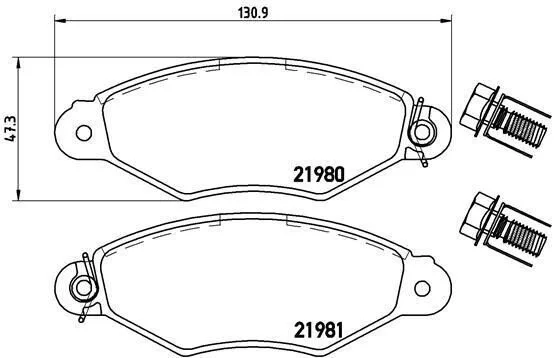 <strong>Гальмівні колодки, дискові BREMBO P61098 (фото 1)</strong>