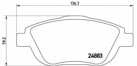 Тормозные колодки дисковые для BREMBO P61103 фото товара