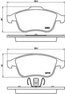 Гальмівні колодки дискові для BREMBO P68 047 фото товару