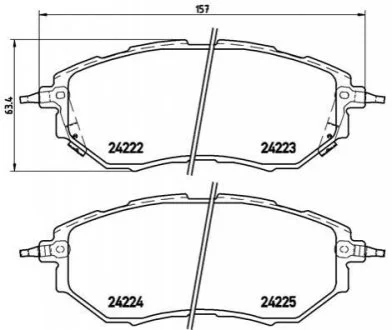 Комплект гальмівних колодок з 4 шт. дисків для BREMBO P78017X фото товару