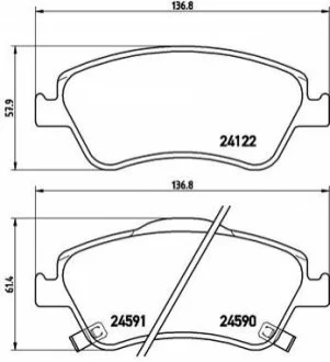 Гальмівні колодки дискові для Toyota BREMBO P83079 фото товару