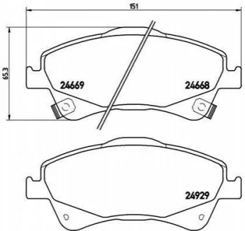 Гальмівні колодки дискові для Toyota BREMBO P83109 фото товару