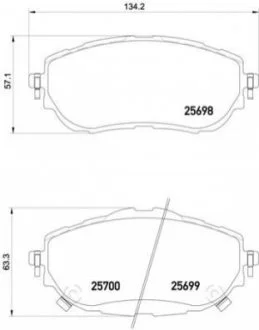 Гальмівні колодки дискові для Toyota BREMBO P83150 фото товару