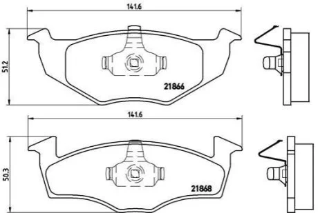 Гальмівні колодки дискові для Volkswagen, Seat BREMBO P85 031 фото товару