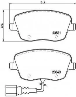 Гальмівні колодки дискові для Seat, Skoda, Volkswagen BREMBO P85 077 фото товару