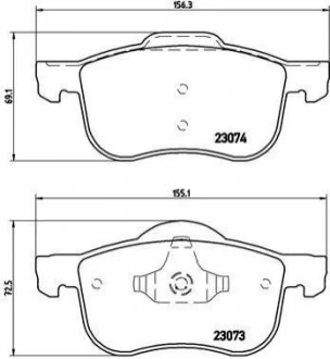 Гальмівні колодки дискові для Volvo, Peugeot BREMBO P86016 фото товару